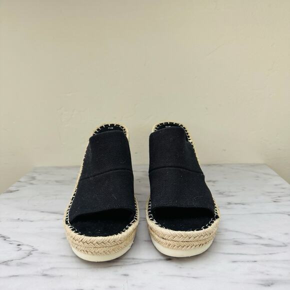 TOMS Monica Black And Tan Mule Wedge Women’s Size 7.5 - Picture 2 of 9